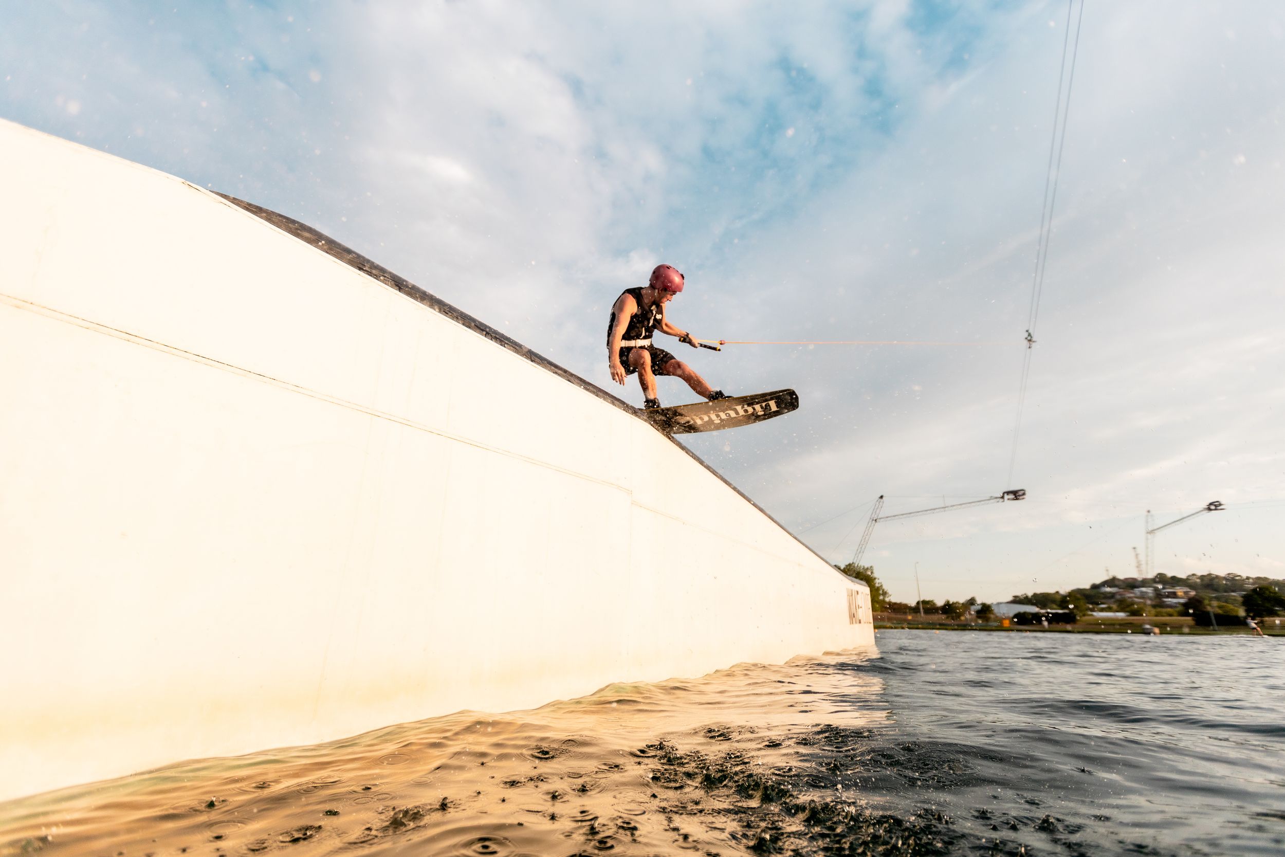 Mikayo wakeboarding in competition